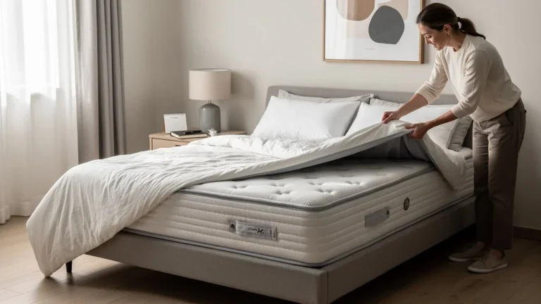 Matelas Emma One 140x200 testé pendant 4 mois avec rotation suivie dans une chambre moderne