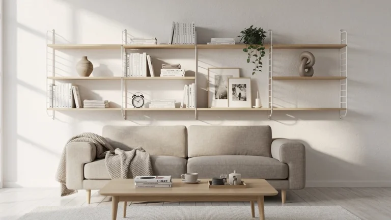 String Pocket : 4 configurations de rangement modulaire dans un intérieur scandinave lumineux