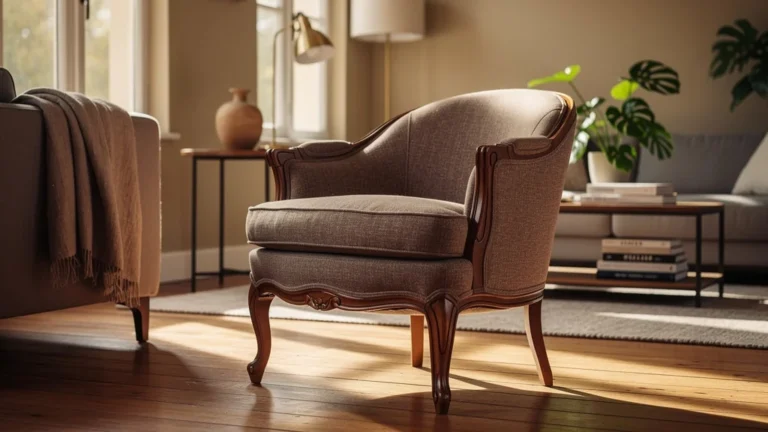 Fauteuil crapaud chiné à 140 euros sublimant un intérieur IKEA dans un salon élégant